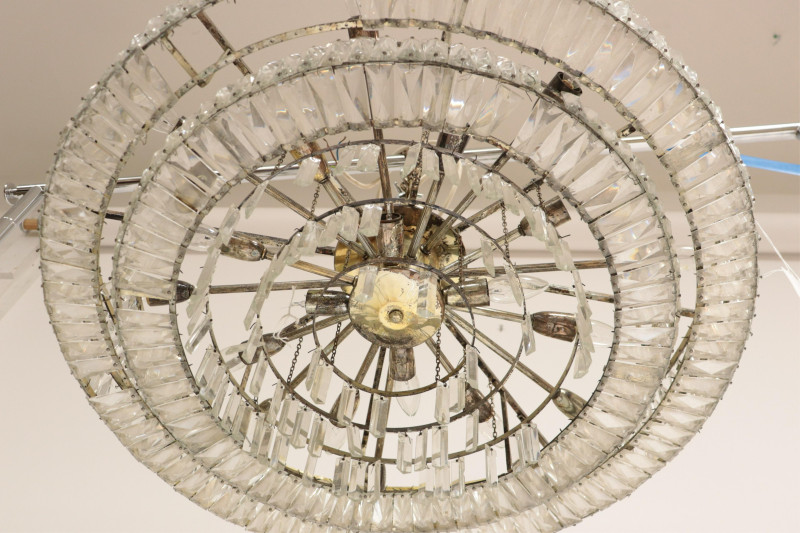 Lobmeyr Faceted Glass &amp; Metal Ceiling Fixture