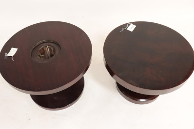 Tovar Art Deco Mahogany Circular End Tables