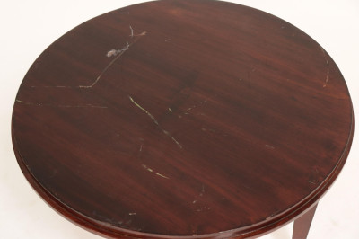 French Art Deco Mahogany &amp; Brass End Table, 1925
