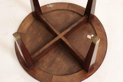 French Art Deco Mahogany &amp; Brass End Table, 1925
