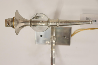 Art Deco Style Chrome &amp; Glass 2-Light Sconces