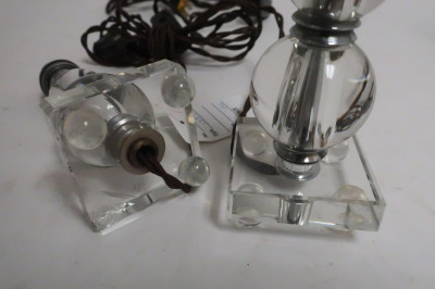 5 Art Deco Chrome and Glass Ball Table Lamps