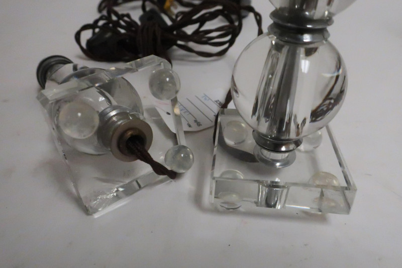 5 Art Deco Chrome and Glass Ball Table Lamps