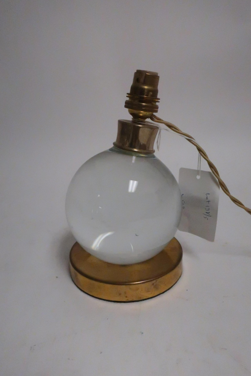 5 Art Deco Chrome and Glass Ball Table Lamps