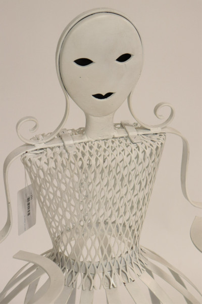Mid Century Painted Wrought Iron Figural Planter