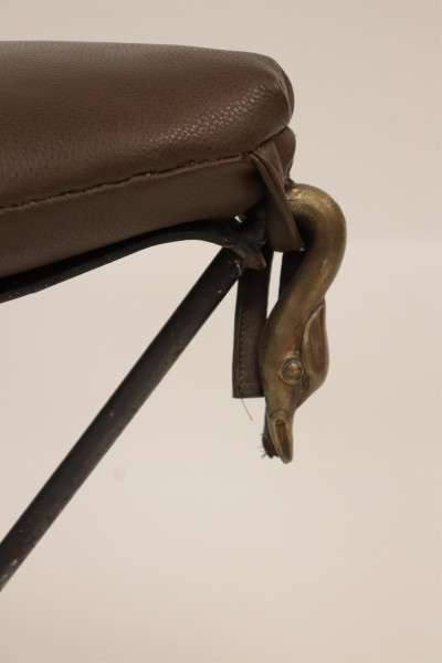 Mid Century Cast Brass &amp; Wrought Iron Bench