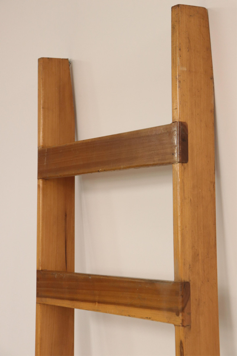 Mid Century Poplar Library Ladder