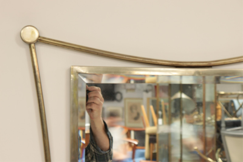 Contemporary Metal Beveled Mirror