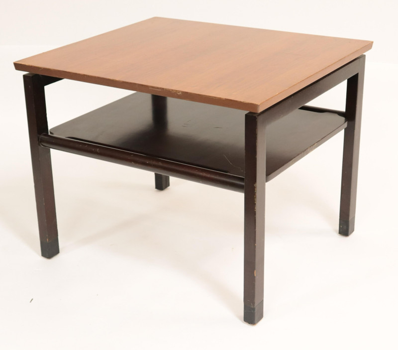 Wormley for Dunbar Walnut &amp; Leather Side Table