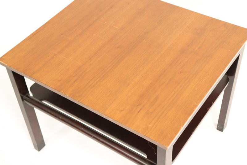 Wormley for Dunbar Walnut &amp; Leather Side Table