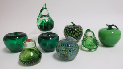 Glass Paperweights: Apples, Pears, Strawberries
