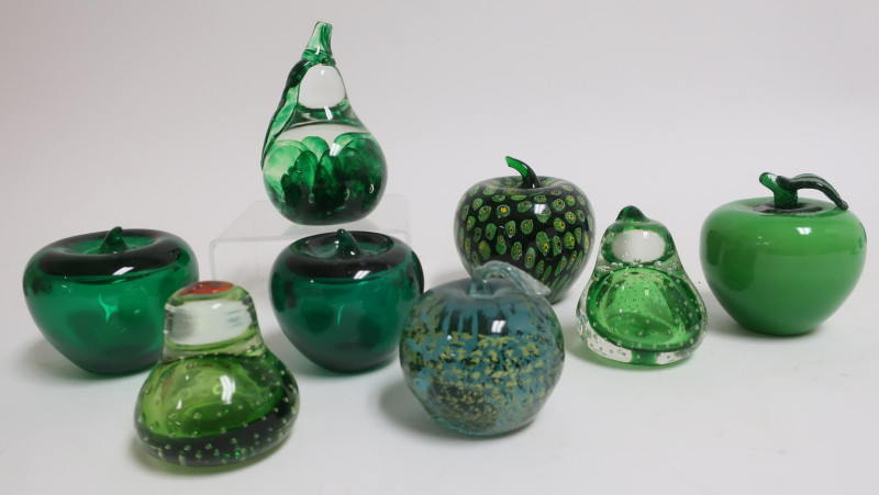 Glass Paperweights: Apples, Pears, Strawberries