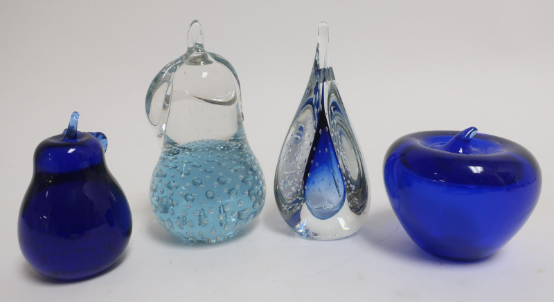 Glass Paperweights: Apples, Pears, Strawberries