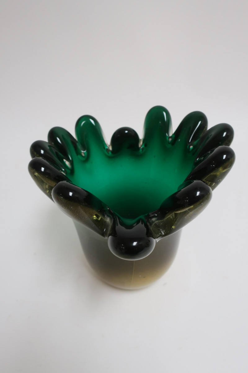 2 Venetian Vases &amp; S. Frattini Glass Sculpture