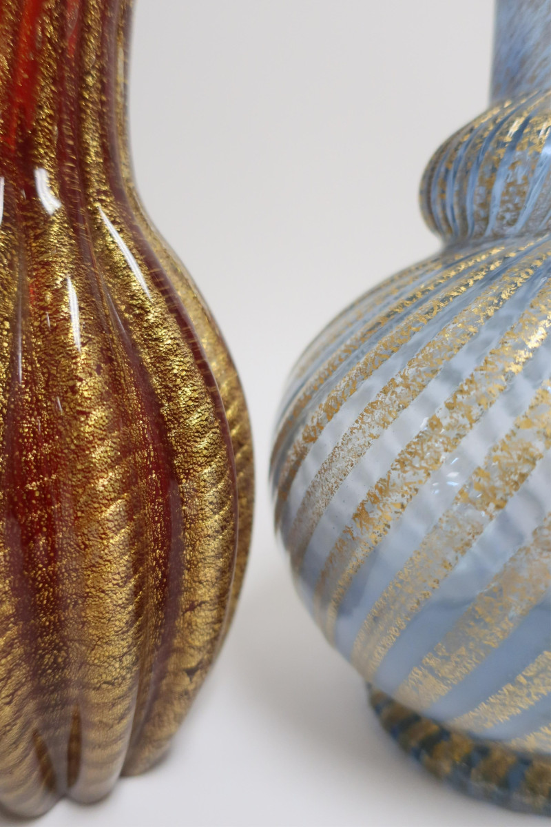Murano Ruby Ewer &amp; Lavender Vase
