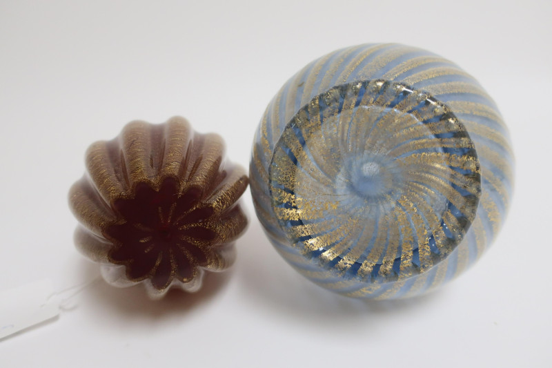 Murano Ruby Ewer &amp; Lavender Vase