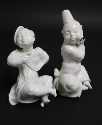 5 KPM White Porcelain Figures with Birds