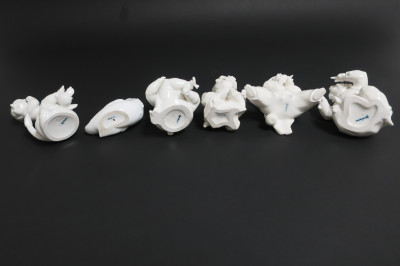 5 KPM White Porcelain Figures with Birds
