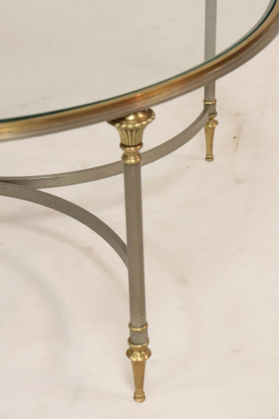 Neo-Classic Style Brass &amp; Steel Coffee Table
