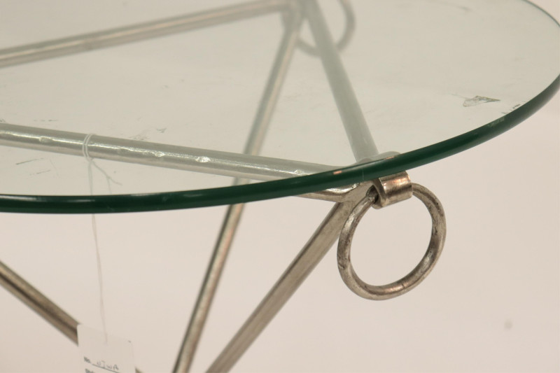 Jean-Michel Frank Style Polished Steel Gueridon