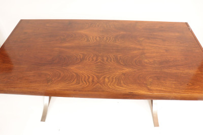 1970&apos;s Chrome &amp; Walnut Dining Table