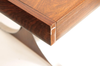 1970&apos;s Chrome &amp; Walnut Dining Table