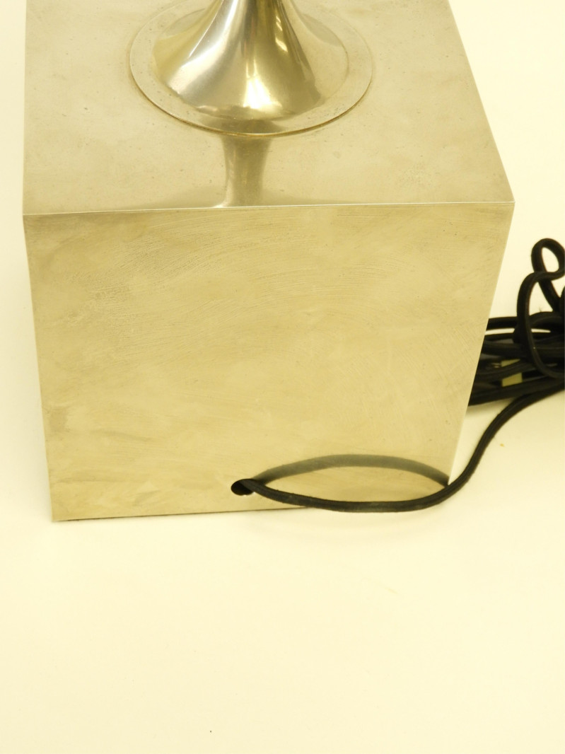 Philippe Barbier Chrome Metal Lamp, circa 1970