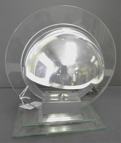 Jacques Adnet Chrome &amp; Glass Desk Lamp, 1930