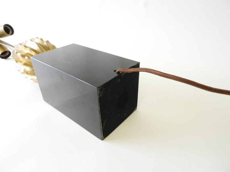 Philippe Barbier Bronze &amp; Black Marble Lamp
