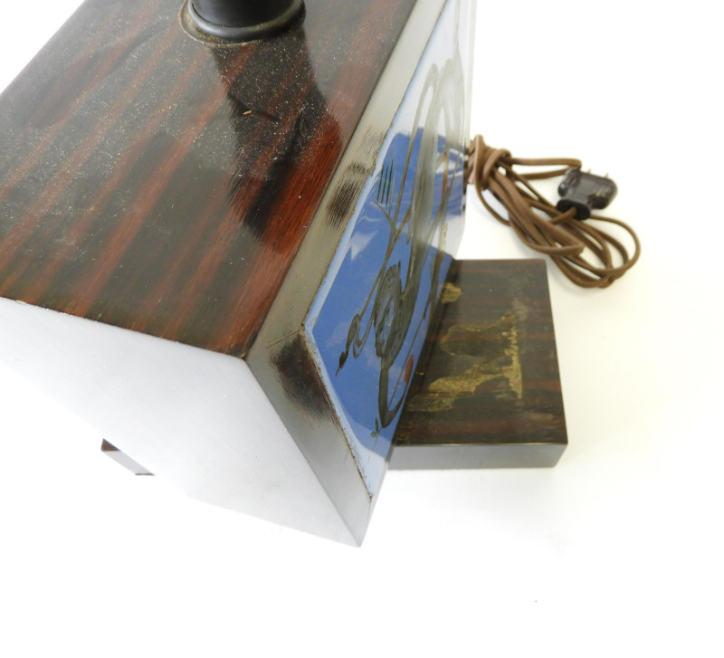 Art Deco Rosewood &amp; ceramic Lamp, circa 1930