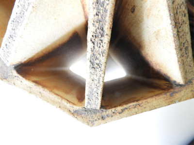 Roger Capron Hexagonal Ceramic Lamp, circa 1965