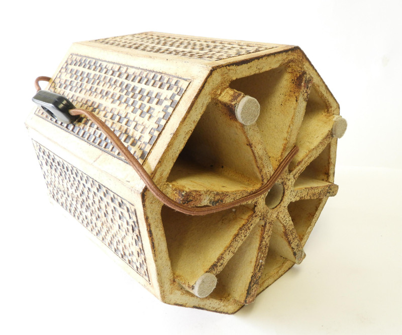 Roger Capron Hexagonal Ceramic Lamp, circa 1965