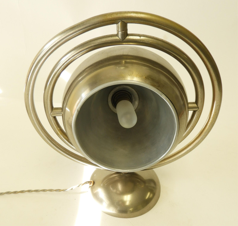 French Art Deco Nickel Plated Desk Lamp