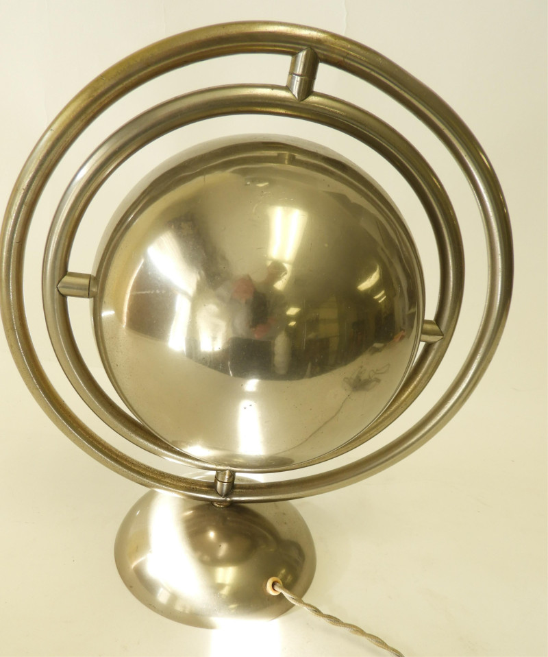 French Art Deco Nickel Plated Desk Lamp