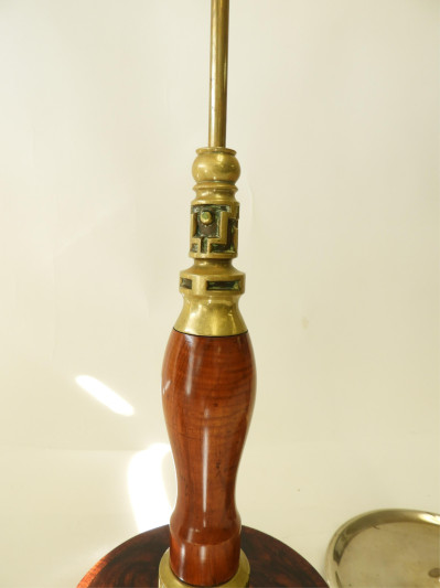 2 French Art Deco Wood, Chrome &amp; Bronze Lamps