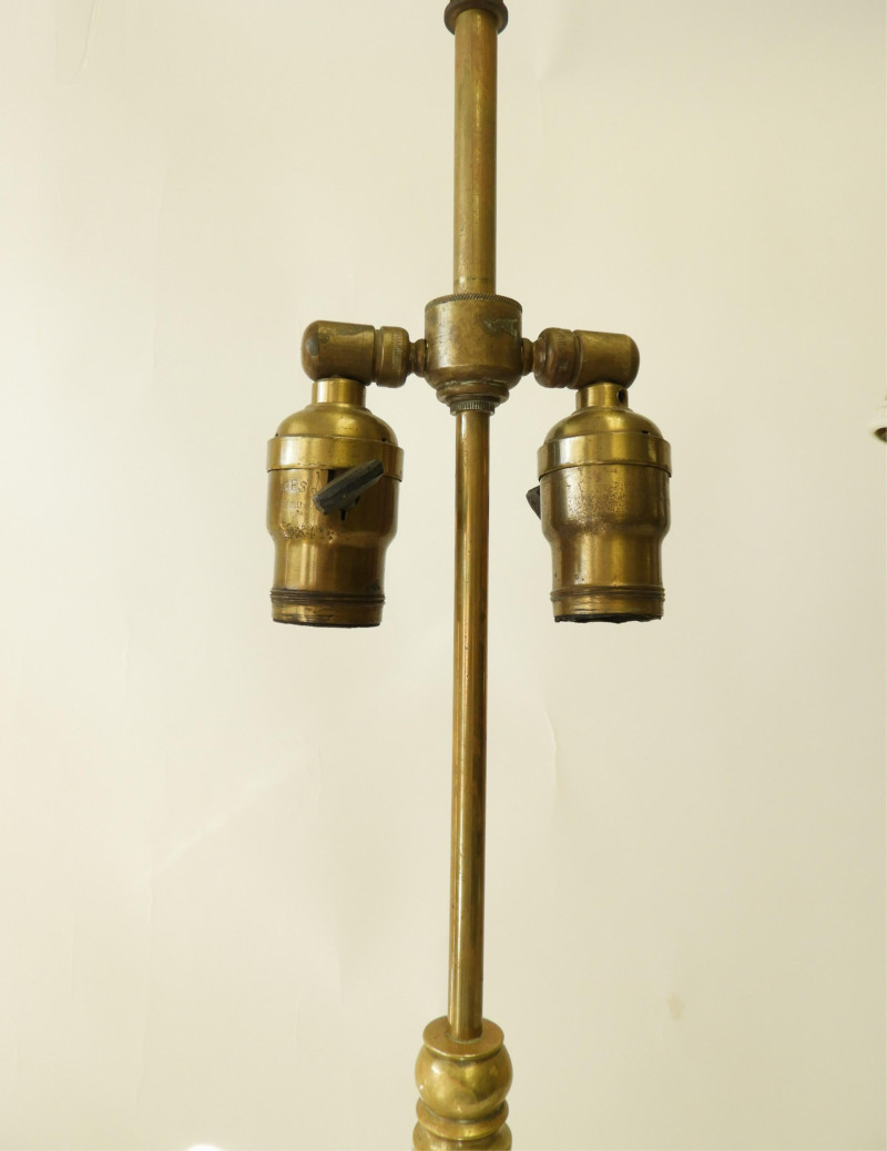 2 French Art Deco Wood, Chrome &amp; Bronze Lamps