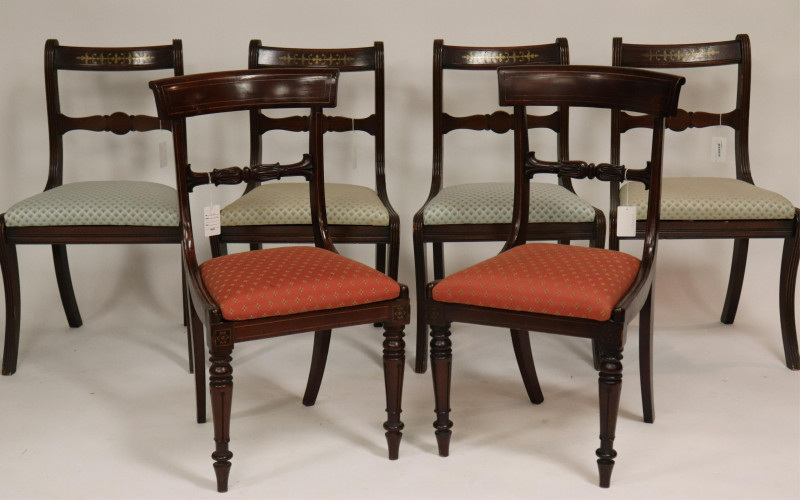 Set of 4 Regency Inlaid Side Chairs &amp; 2 Others