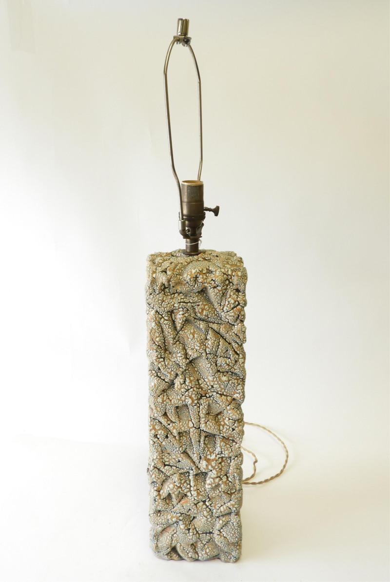 1960&apos;s Volcanic Celadon Earth Tone Ceramic Lamp