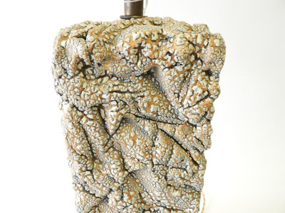 1960&apos;s Volcanic Celadon Earth Tone Ceramic Lamp