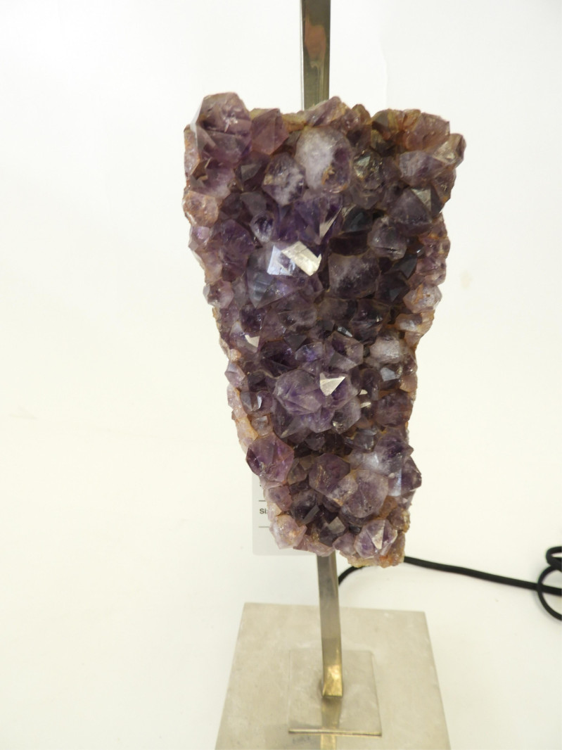 A&amp;J Dulait Amethyst Quartz &amp; Metal Lamp, 1970