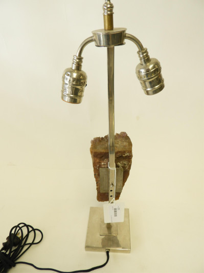 A&amp;J Dulait Amethyst Quartz &amp; Metal Lamp, 1970