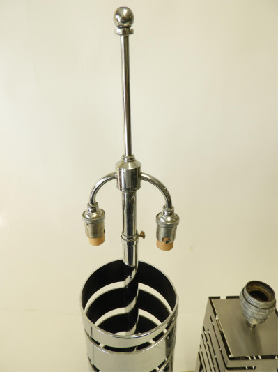 2 1970&apos;s Metal Openwork Lamps