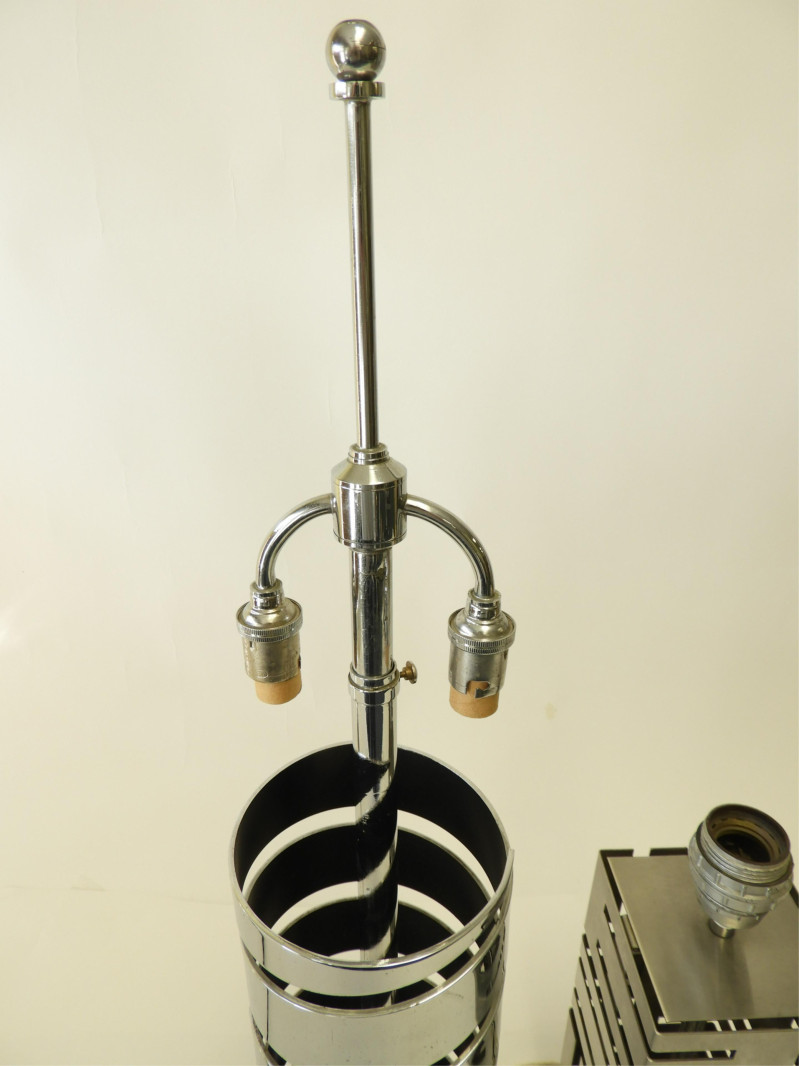 2 1970&apos;s Metal Openwork Lamps