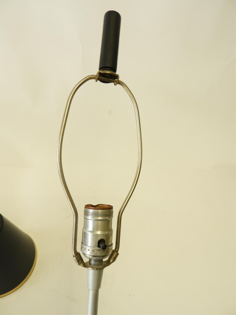 2 1970&apos;s Brass &amp; Silvered Metal Pipe Lamps
