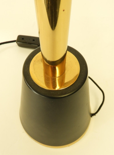2 1970&apos;s Brass &amp; Silvered Metal Pipe Lamps