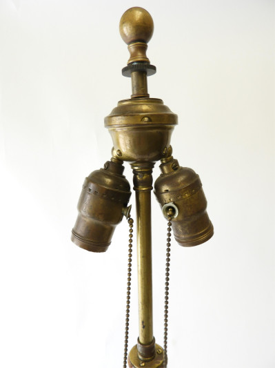 Art Deco Green Stained Figural Carved Lamp, 1935