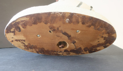 MCM Ceramic &amp; Stippled Wood Angel Fish Lamp