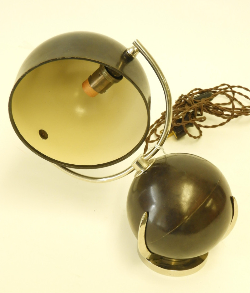 Art Deco Bronze &amp; Nickel Plate Nautical Lamp, 1925