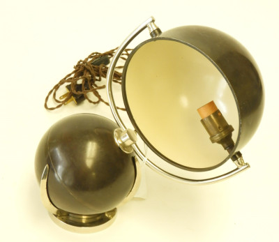 Art Deco Bronze &amp; Nickel Plate Nautical Lamp, 1925