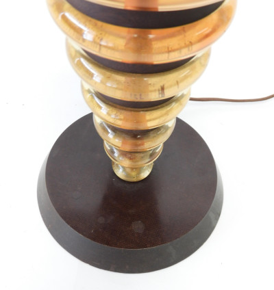 1970&apos;s Amber Lucite &amp; Vinyl Cone Shaped Lamp